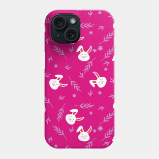 bunny with flower pattern Phone Case