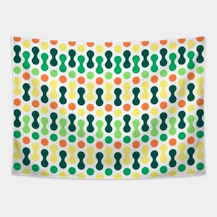 Orange, Yellow, Dark green | Formas coloridas lineales | Linear colorful shapes | 線形のカラフルな形 | Formes colorées linéaires | Lineare bunte Formen | Forme colorate lineari Tapestry