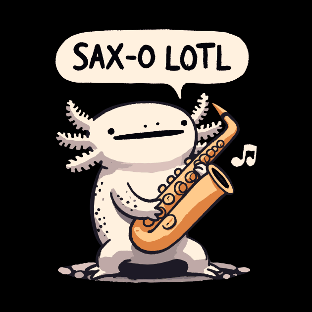 Saxolotl Axolotl Saxophone Design by DoodleDashDesigns