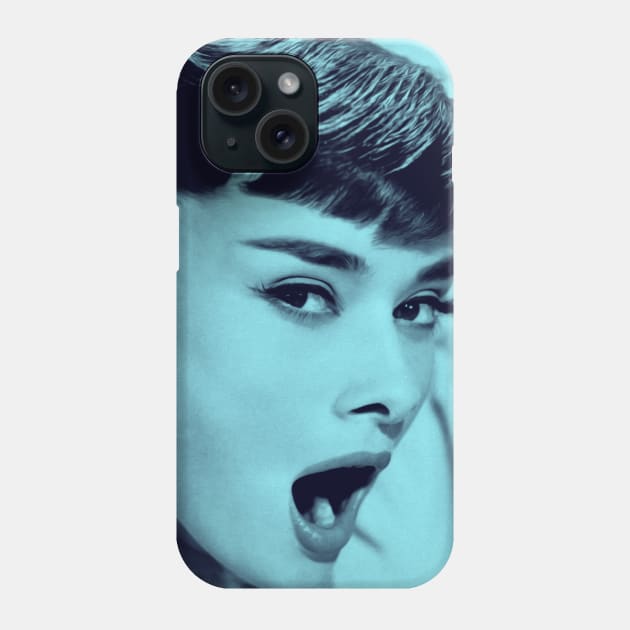 Blue Audrey Hepburn Phone Case by star girl