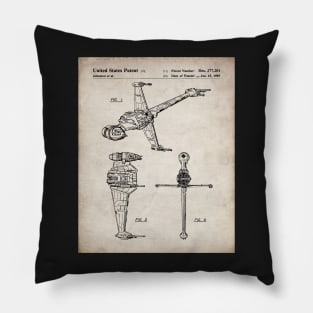 Sci-Fi Movies Patent - Science Fiction Fan Space Ship Art Art - Antique Pillow