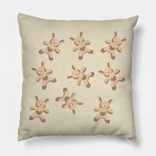 Beige rabbits pattern Pillow