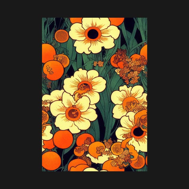 Beautiful Stylized Orange Flowers, for all those who love nature #161 by Endless-Designs