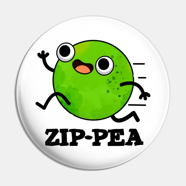 Zip-pea Cute Zippy Pea Pun Pin by punnybone