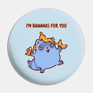 Raccoon with bananas, I'm bananas for you, crazy in love Pin