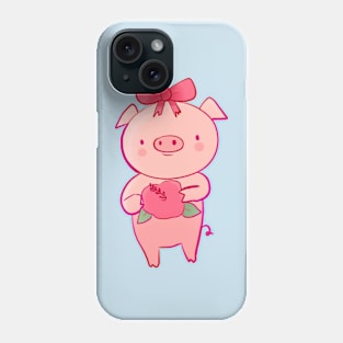 Cute pig and flower Phone Case