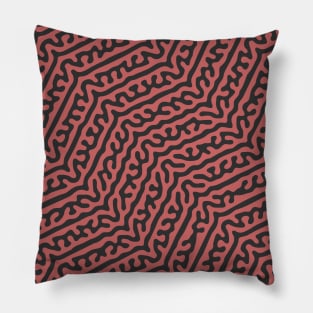 Zigzag Turing Pattern (Rose Gold) Pillow