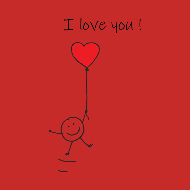 i love you valentine day Tshirt by abuzaidstudio