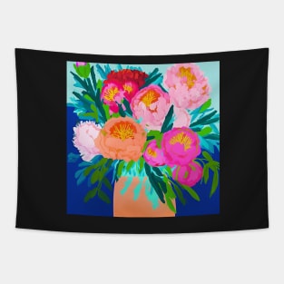 Vase of peonies II Tapestry