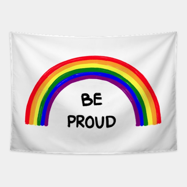 Gay pride rainbow lgbtq with positive quote concept. Tapestry by Nalidsa