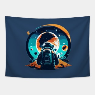 Astronaut and Bizzare Planet Tapestry