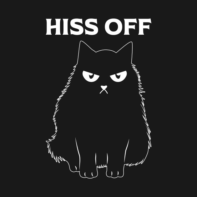 Black Cat Hiss Off For Men Women Meow Cat Gifts by KRMOSH