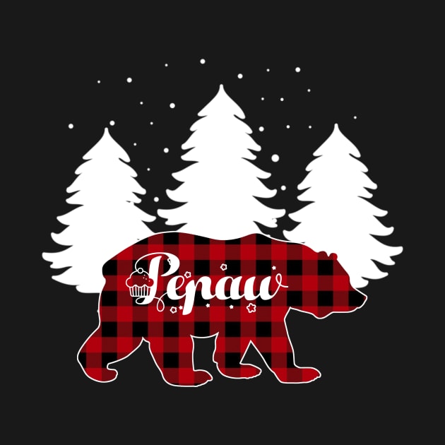 Buffalo Red Plaid Pepaw Bear Matching Family Christmas by Kagina