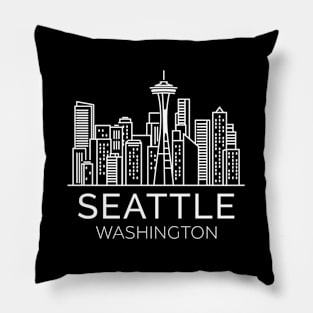 Seattle Washington Downtown Skyline Pillow