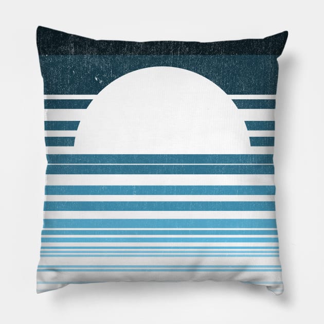 ocean frequency sunset Pillow by pholange