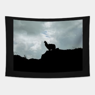 Lonely Llama silhouette Tapestry