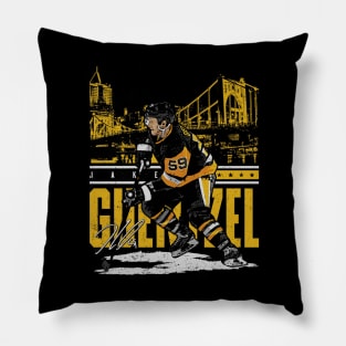 Jake Guentzel Pittsburgh City Skyline Pillow