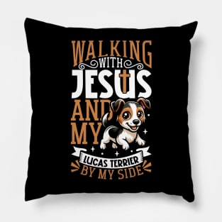 Jesus and dog - Sporting Lucas Terrier Pillow