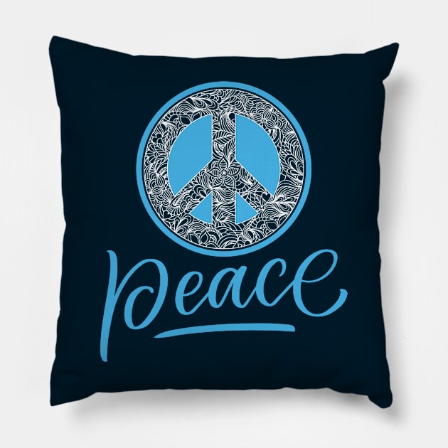 Peace Symbol Pillow by TJWDraws