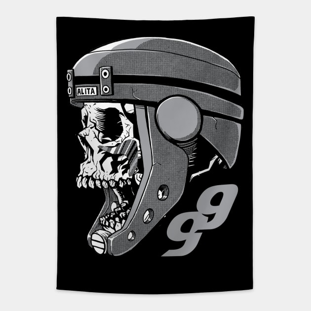 Motorball Skull 99 Tapestry by Krobilad