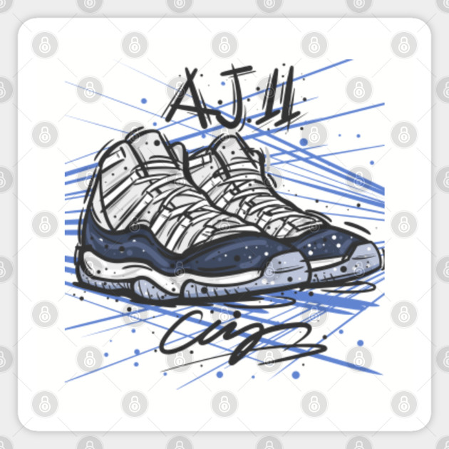Air Jordan 11 Concord Surprisingly Fans Art Air Jordan 11 Sticker Teepublic Uk
