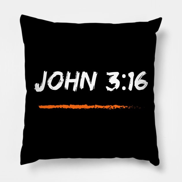 John 3:16 Bible Pillow by Zenflow