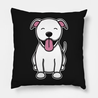 Cute White Pitbull Pillow