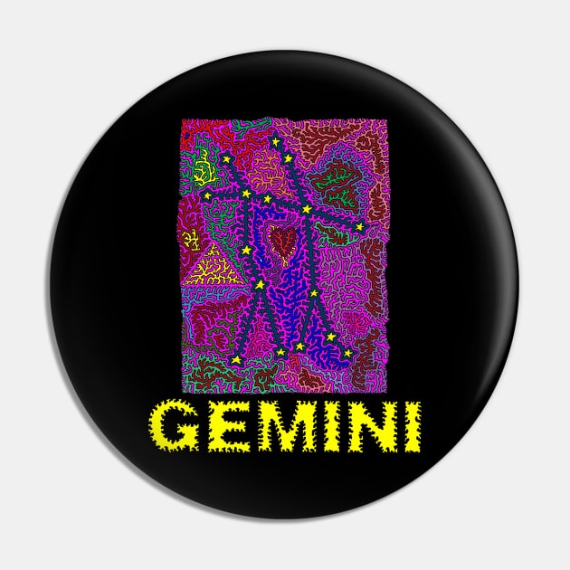 Constellation Gemini Pin by NightserFineArts