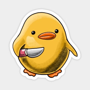 Duck with Knife Meme Magnet