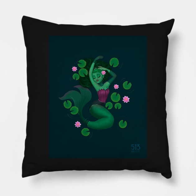 Lily Pad Mermaid Pillow by 513KellySt