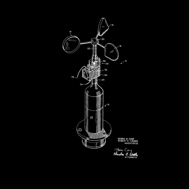 Anermometer with Breaking Mechanism Vintage Patent Drawing by TheYoungDesigns