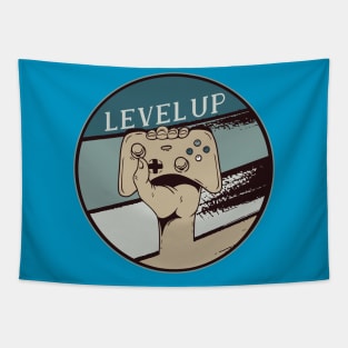 Level Up Gaming Nerds Vintage Retro Style Design Tapestry
