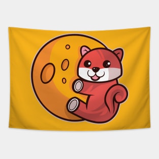 Cute Shiba Inu Coin To the Moon Crypto Gift Tapestry