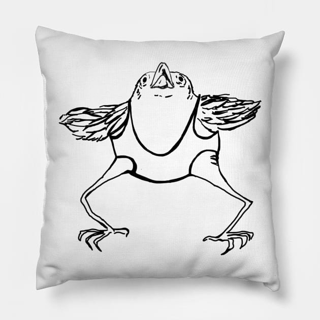 Aerobics Bird Pillow by athenapantazes