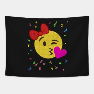 Emoji Birthday Shirt - Girl Heart Kiss Tapestry