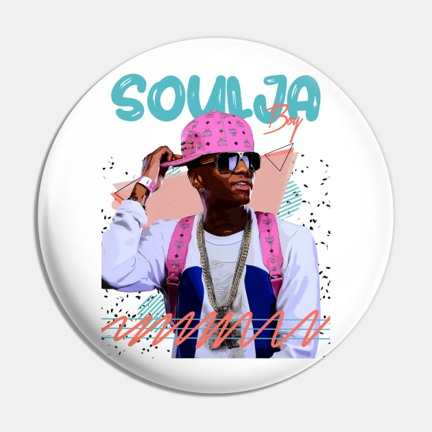 Retro Vintage Soulja Boy Fan Art Design T-shirt Pin by Nandin Putri