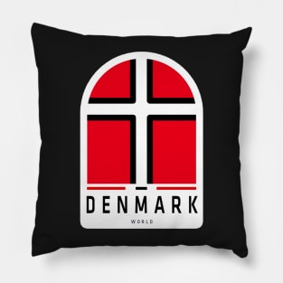 Denmark Flag Sticker, For Denmark Lovers Pillow
