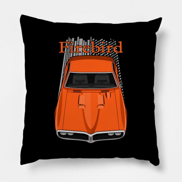 Pontiac Firebird Ram Air 1968 - Orange Pillow by V8social