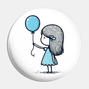 Girl with balloon Pin