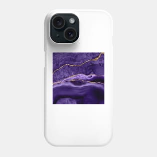 Watercolor Agate in Amethyst Purple Glitter Veins Phone Case