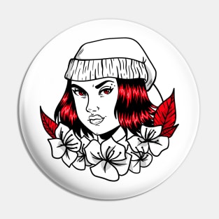 beautiful girl with flowers Pin