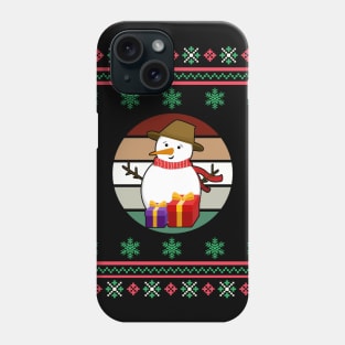 Snowman Faux Ugly Christmas Sweater Funny Holiday Design Phone Case