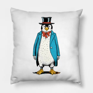 Penguin in blue tuxedo Pillow