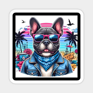 Funny French Bulldog with Sunglasses Magnet