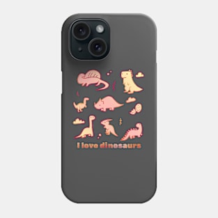 Cute dinosaur doodles I love Dinosaurs Phone Case