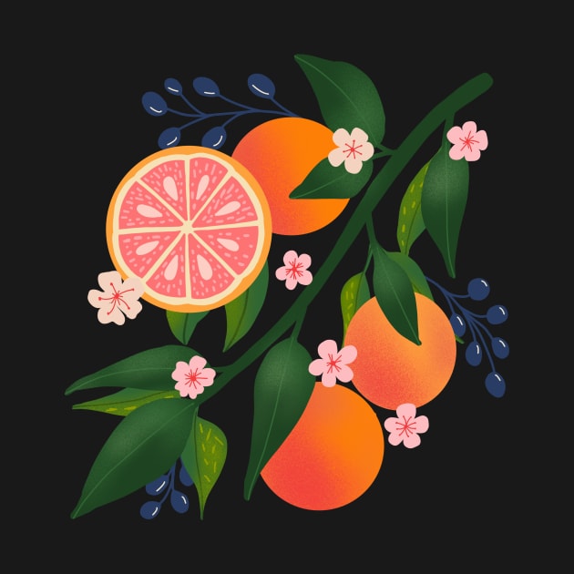 Grapefruit and Berries by DiorelleDesigns