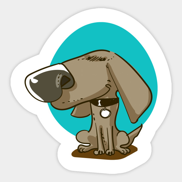 Big Nose Sweet Puppy Funny Cartoon Cartoon Dog Sticker Teepublic