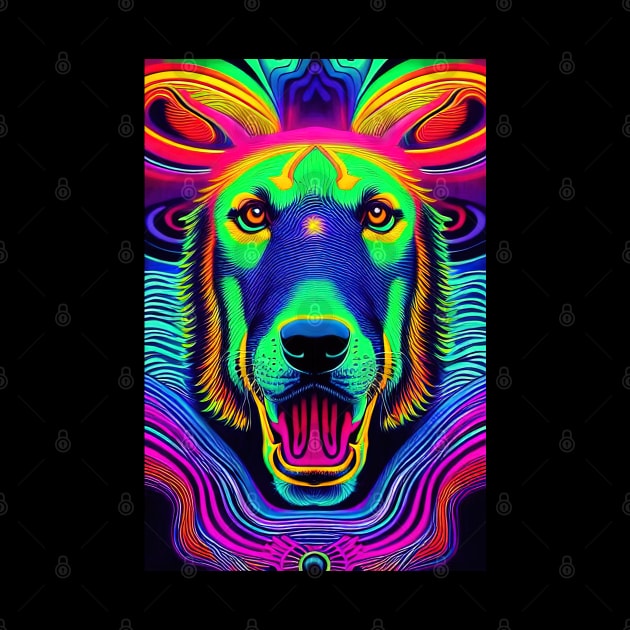 Psychedelic Pop art - DOG by SimSang