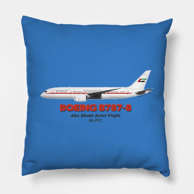 Boeing B787-8 - Abu Dhabi Amiri Flight Pillow by TheArtofFlying