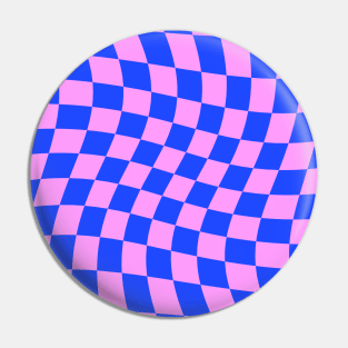 Twisted Checkered Square Pattern - Blue & Pink Pin